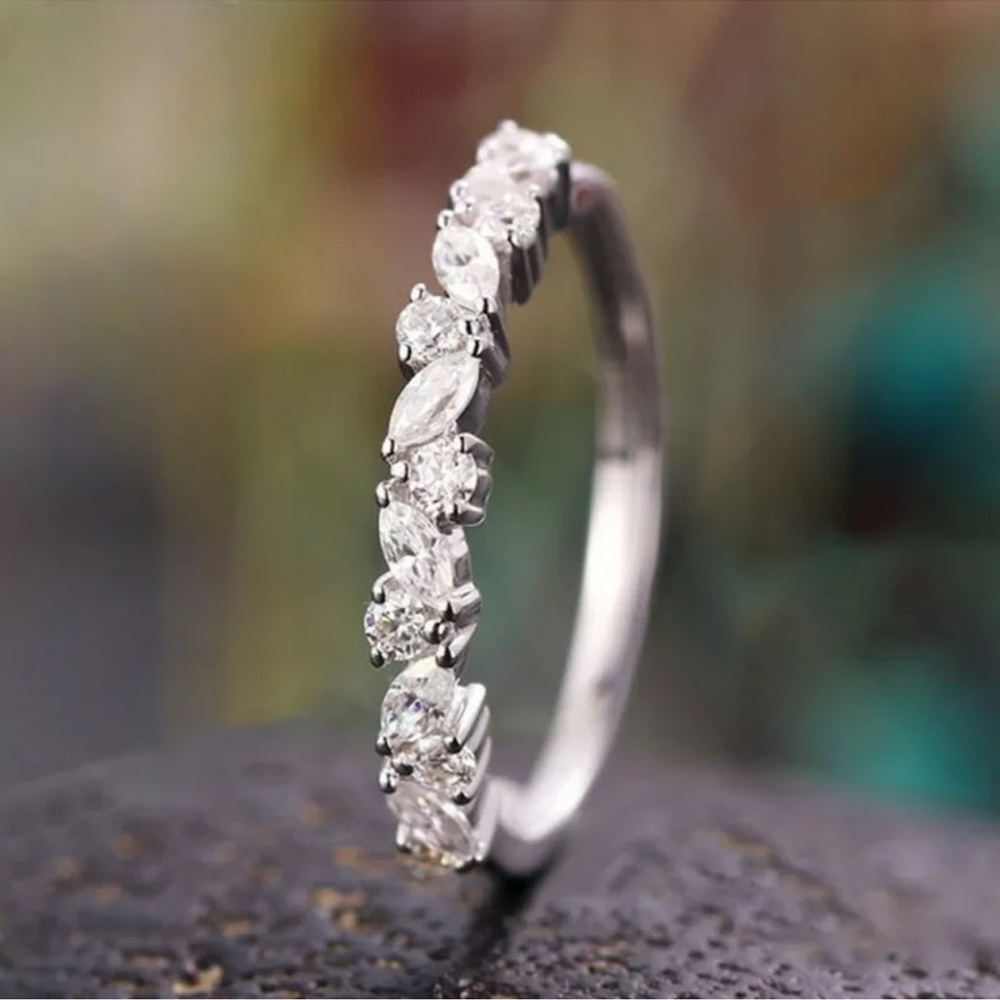 Elegant Cubic Zirconia 925 Silver Rings Women Jewelry Wedding Gift